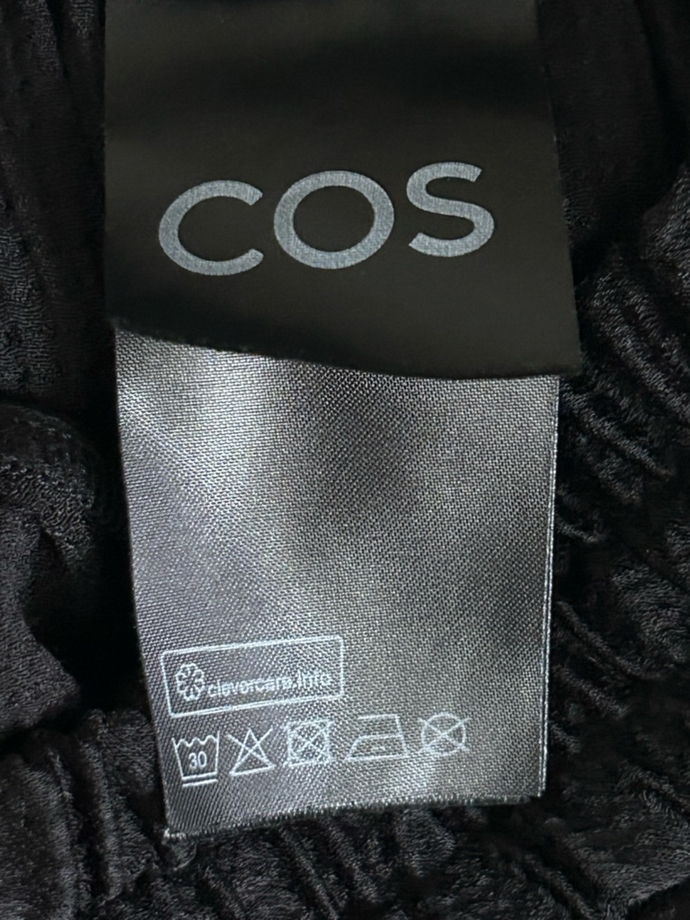 COS Textured Wide-Leg Drawstring Pants Black Size 2 - Picture 8 of 9